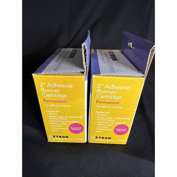 Lot Of 2 Xyron Replacement 2” Adhesive Runner Cartridge Scrapbook Photos - Picture 2 of 3